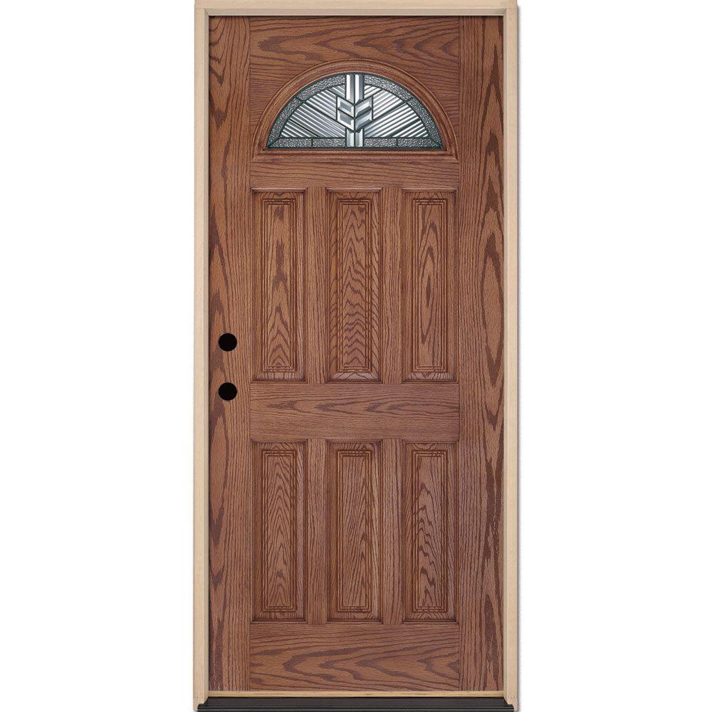 Feather River Doors 37 5 In X 81 625 In Phoenix Patina Fan Lite