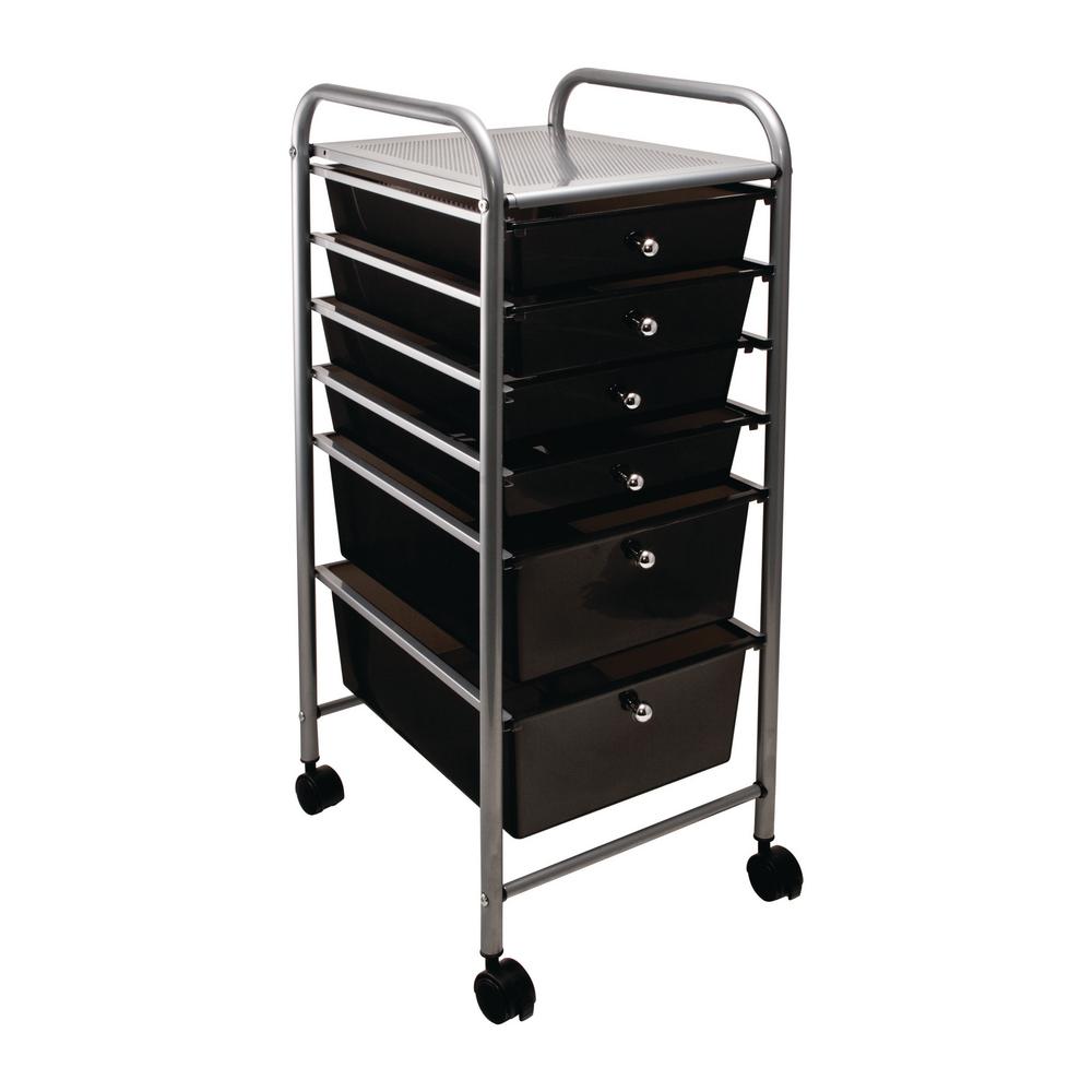 Seville Classics Black 10 Drawer Organizer Cart She16218kb The