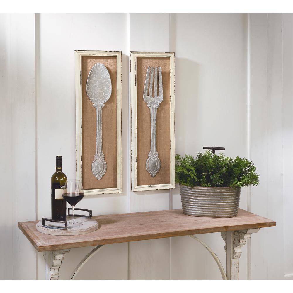Tripar Spoon and Fork Wall Art, Silver