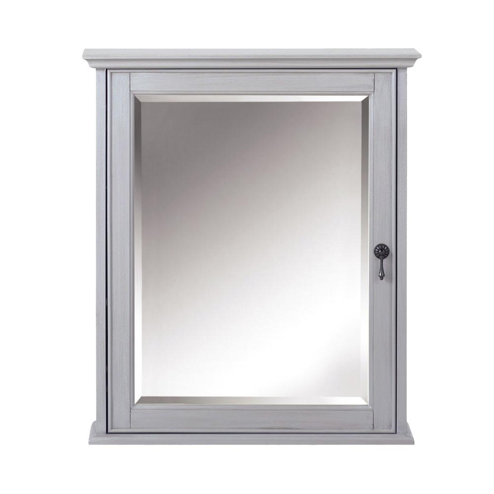 Home Decorators Collection Newport 24 In W X 28 H Framed Bathroom Medicine Cabinet Pewter
