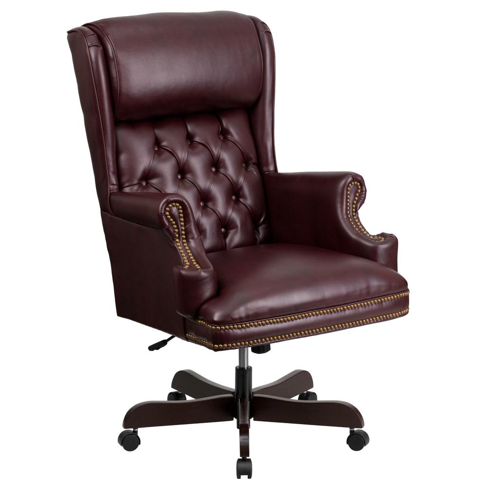Carnegy Avenue High Back Traditional Tufted Burgundy Leather Carnegy Avenue High Back Traditional Tufted Burgundy Leather Executive Ergonomic Office Chair With Oversized Headrest And