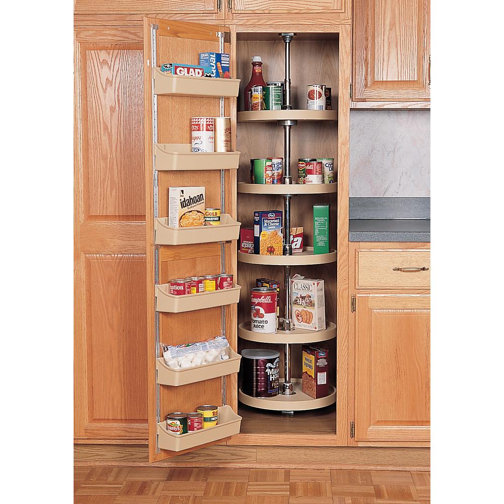 Lazy Susans Kitchen Storage Organization The Home Depot 16 In White Polymer Pantry Full Circle Lazy Susans