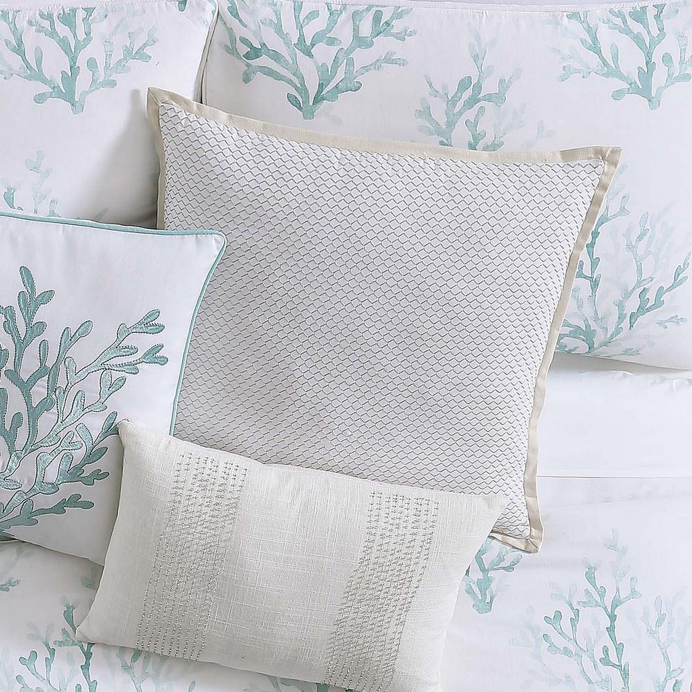 Oceanfront Resort Cove Large Square Pillow In White And Neutral Oceanfront Resort Cove Large Square Pillow In White And Neutral