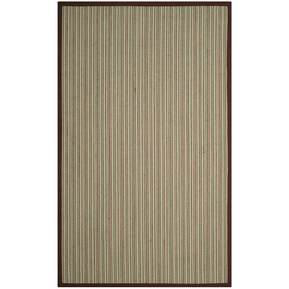 Natural Fiber Teal Brown 6 Ft X 9 Area Rug
