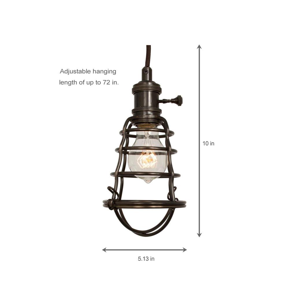 Home Decorators Collection 1 Light Aged Bronze Cage Pendant 25415 105 The Home Depot
