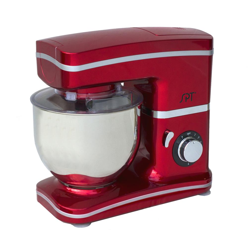 SPT 5.5 Qt 8-Speed Tilt Head Red Stand Mixer by SPT