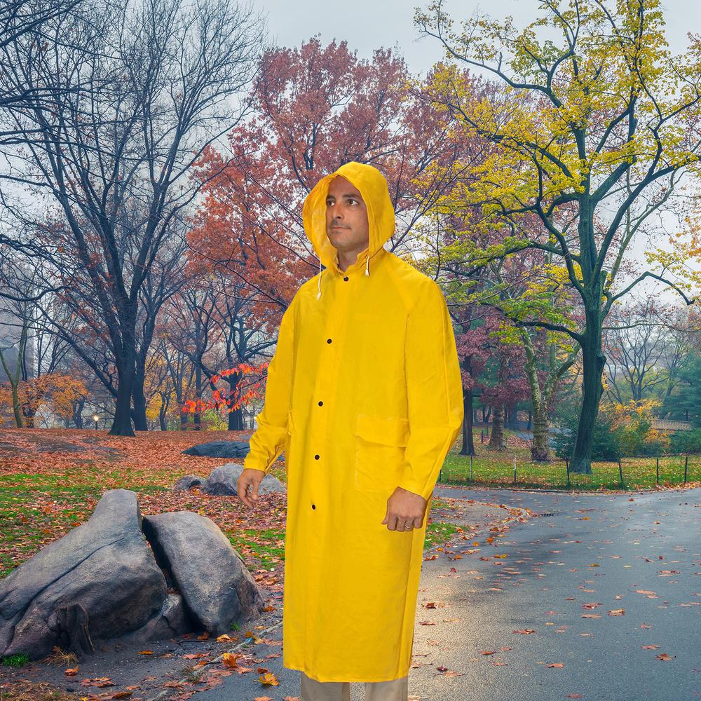 yellow rain jacket