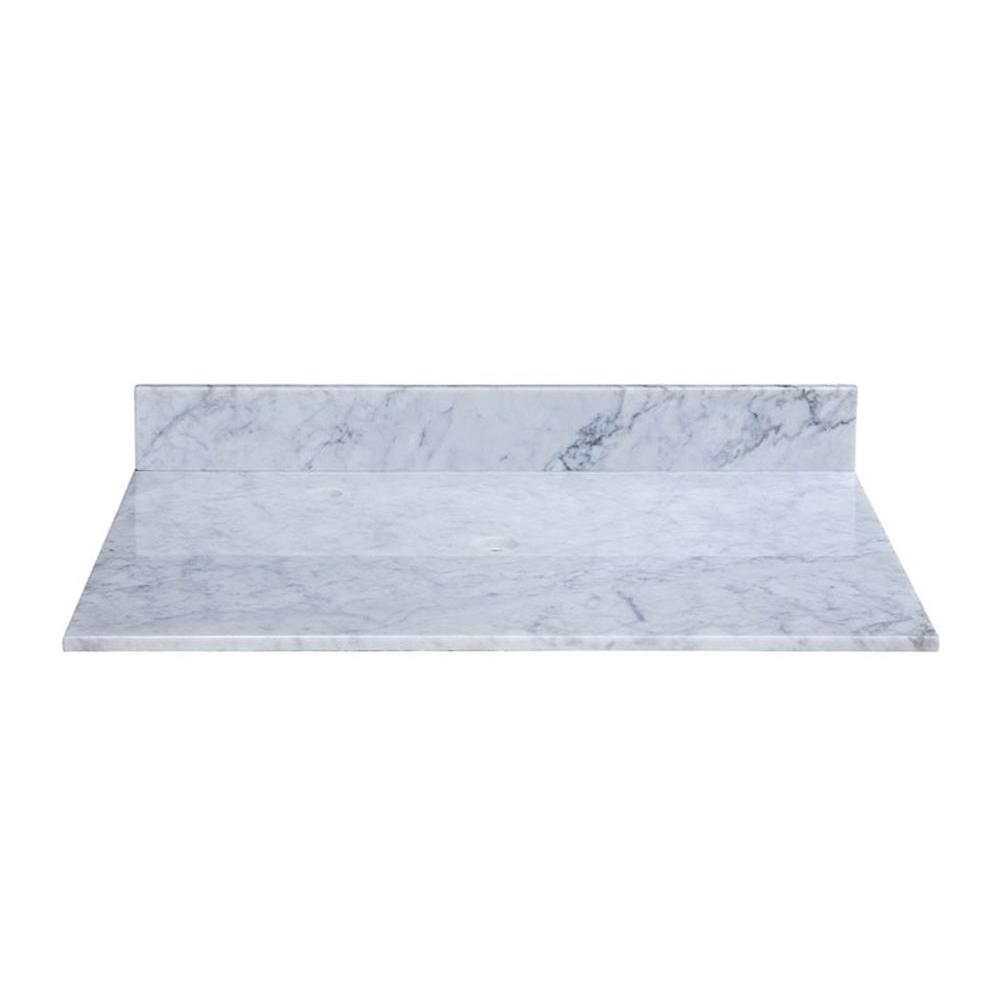 Ryvyr 37 In Marble Vanity Top Carrara White Without Basin