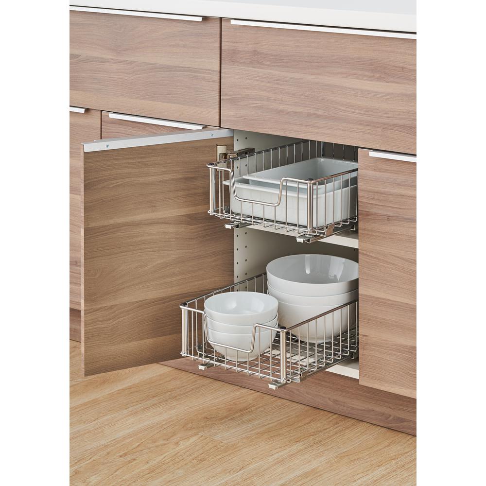 Trinity Kitchen Cabinet Organizers Storage Ecostorage 11 5 In W X 17 75 D 6 25 H Chrome