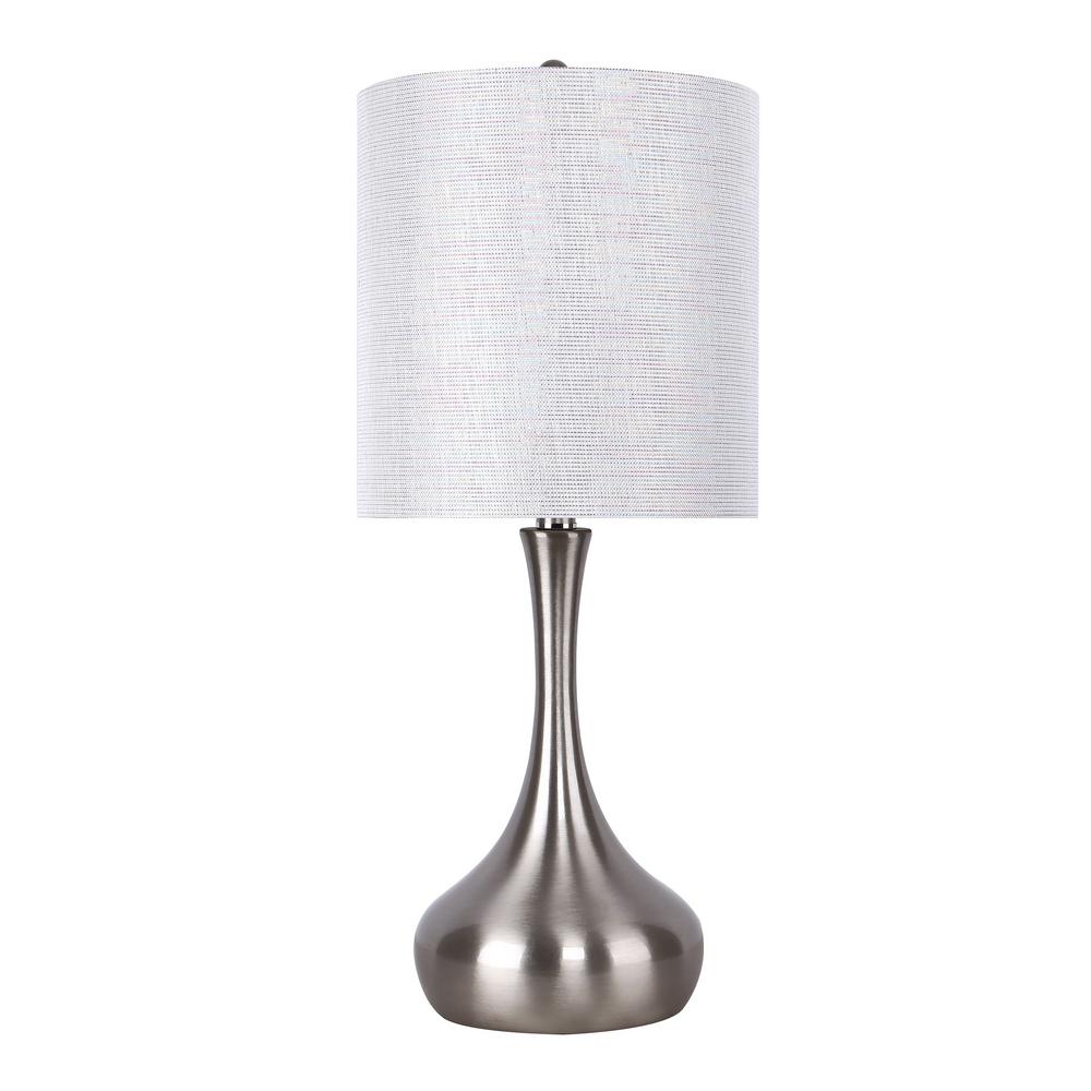 GRANDVIEW GALLERY 23 in. Brushed Nickel Table Lamp with VaseInspired