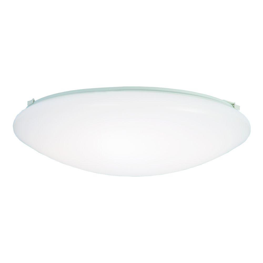 Metalux 16 In 60 Watt White Low Profile Integrated Led Round Ceiling Flush Mount Light