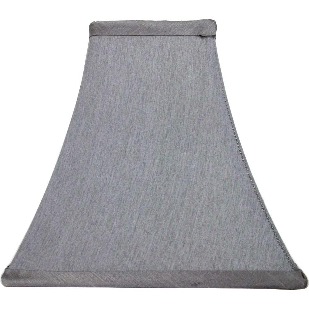 Hampton Bay Mix and Match Bavarian Grey Square Bell Table Lamp Shade