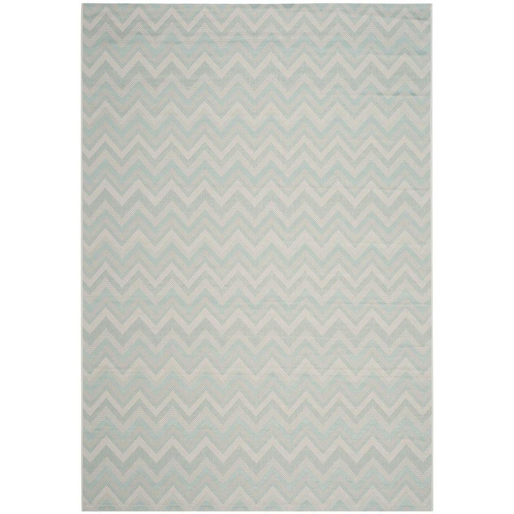 Safavieh Courtyard Light Gray Aqua 8 Ft X 11 Indoor Outdoor Area Rug