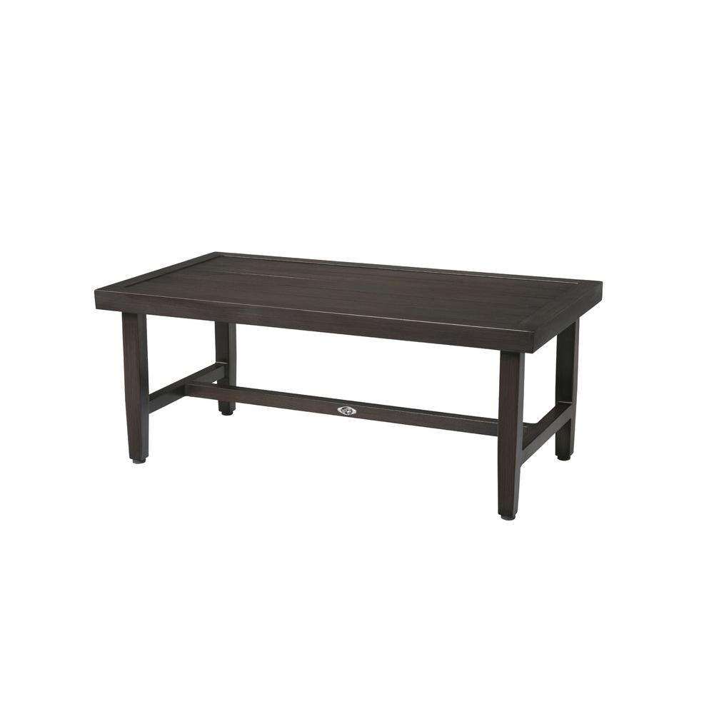 Hampton Bay Woodbury Metal Outdoor Patio Coffee Table ...