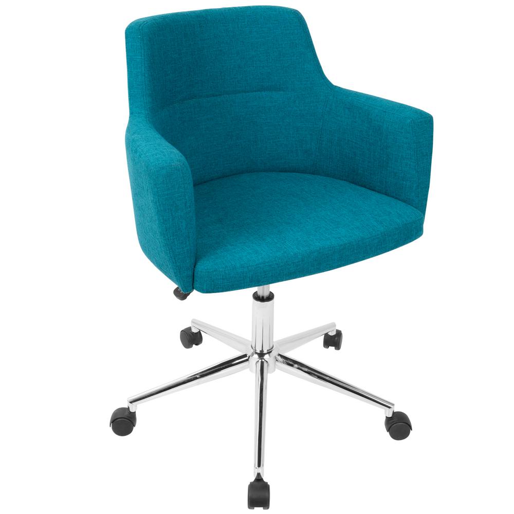 Lumisource Andrew Contemporary Adjustable Teal Fabric Office Chair-OC