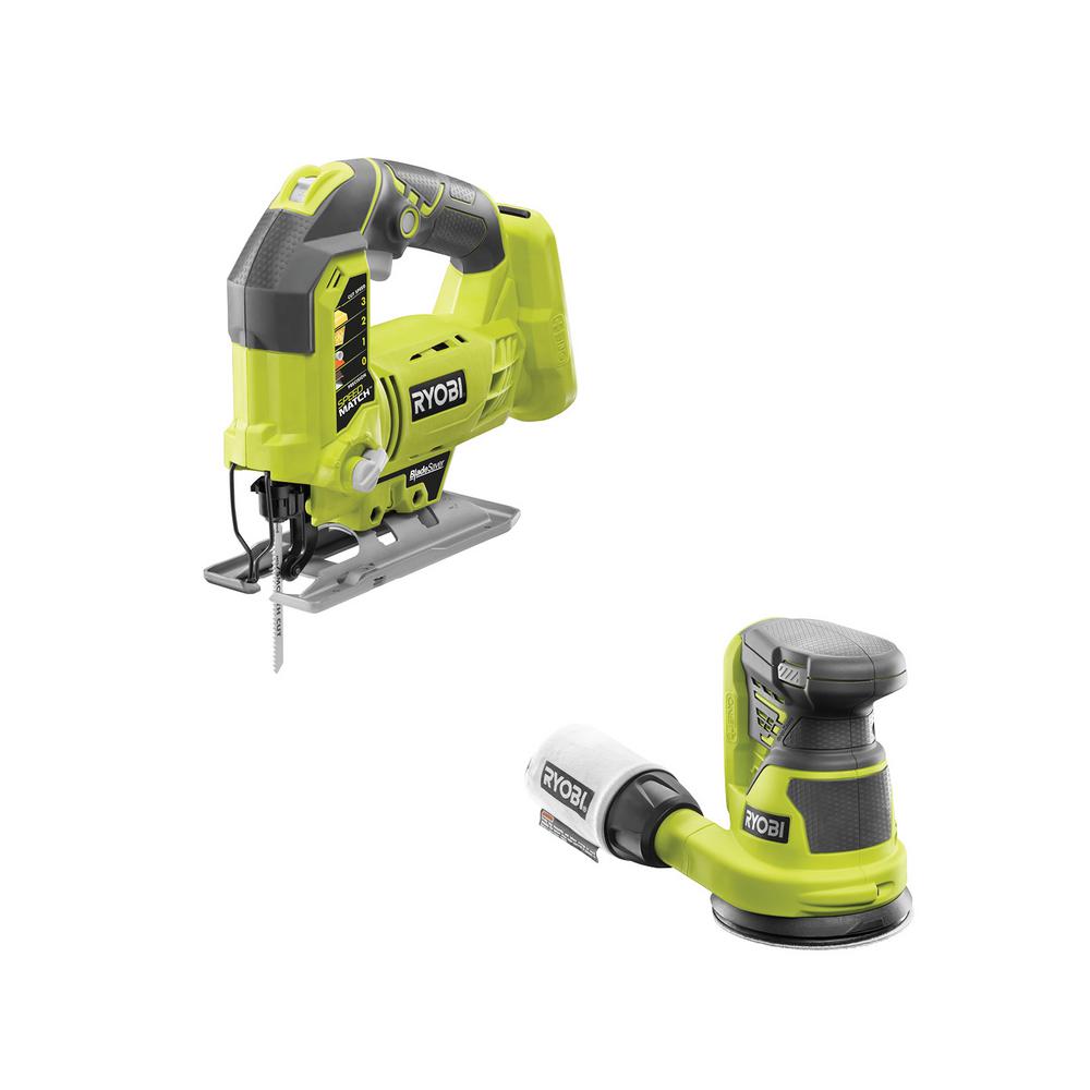 RYOBI 18Volt ONE+ Cordless Orbital Jig Saw and 5 in. Random Orbit