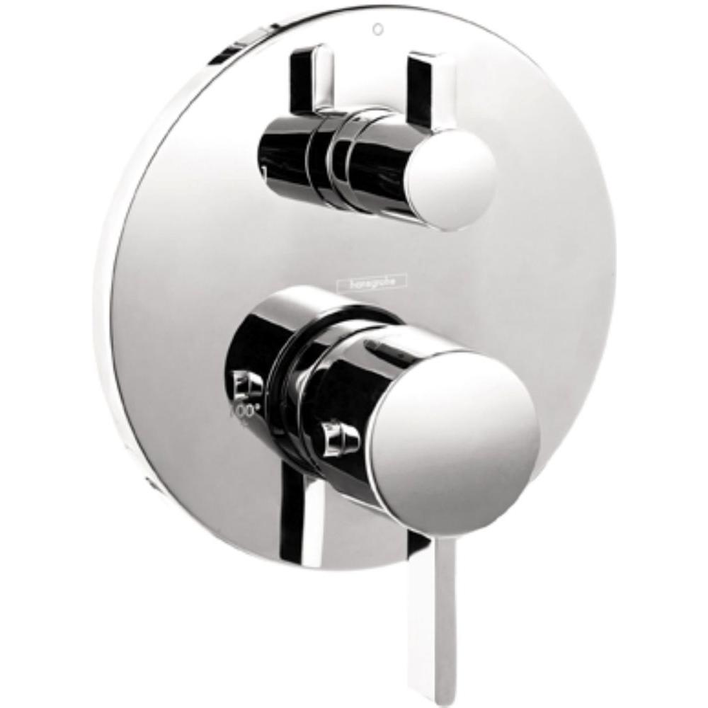Hansgrohe Metris S 2 Handle Thermostatic Valve Trim Kit With Volume Control In Brushed Nickel Valve Not Included 04230820 The Home Depot