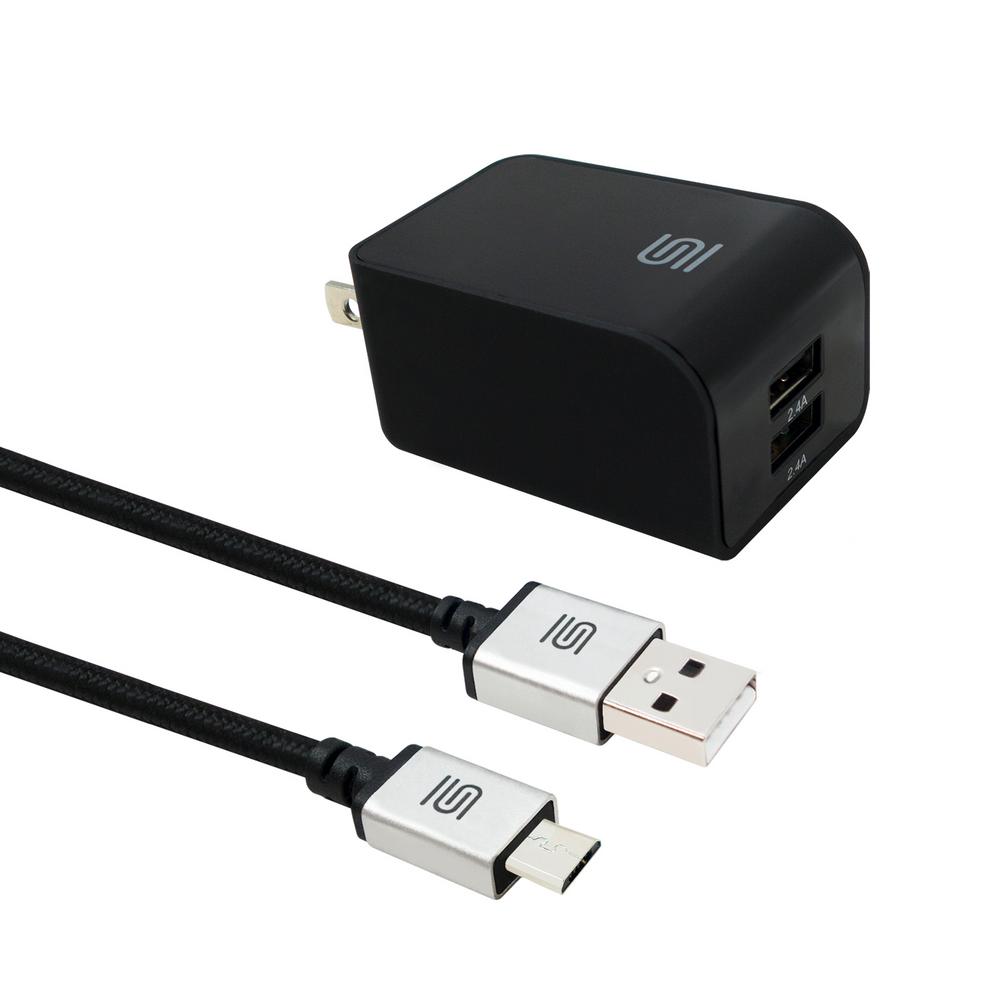 S2DIO AC Power Pack 2USBA Ports Wall Charger PlusUSBA to Micro USB