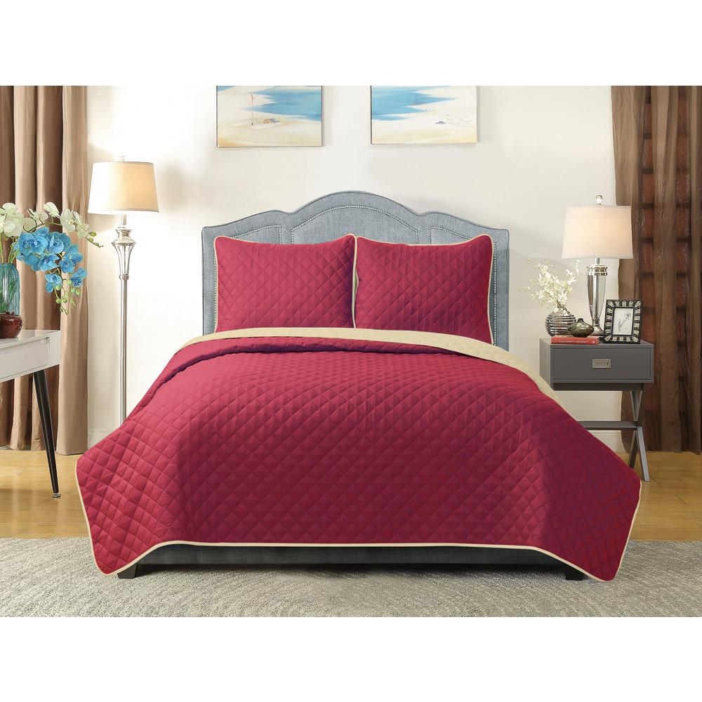 Go U Reversible 3 Piece Navy Orange King Quilt Set 12811 The Home Go U Reversible 3 Piece Navy Orange King Quilt Set
