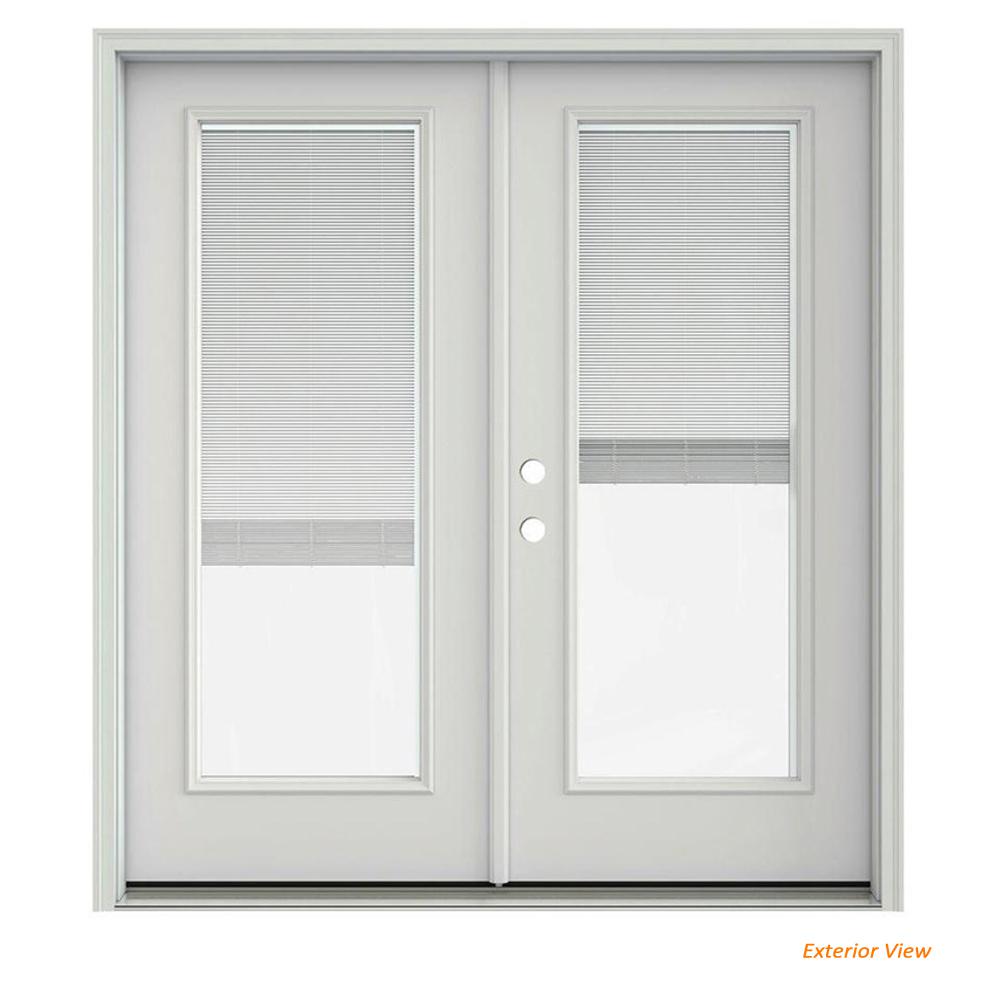 Jeld Wen 36 In X 80 In 3 4 Oval Lite Blakely Primed Steel Prehung Right Hand Inswing Front Door Thdjw166700562 The Home Depot