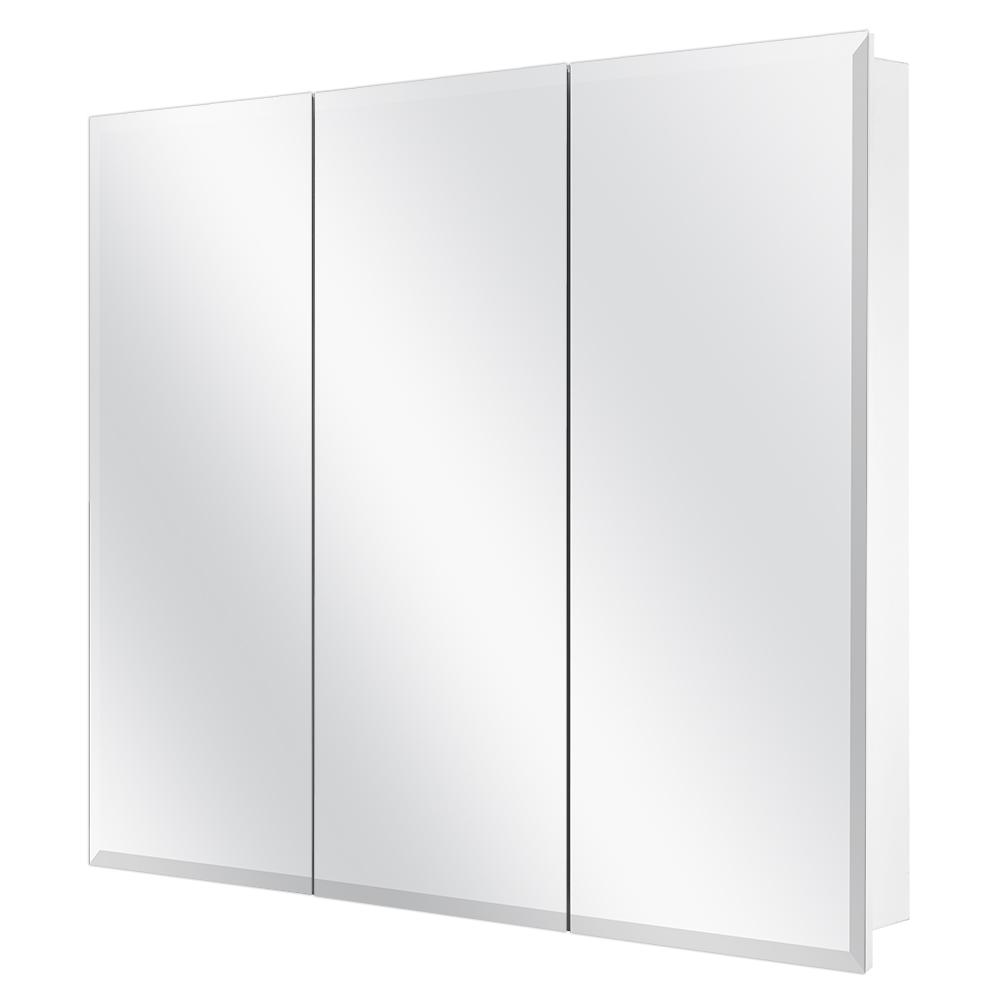 Glacier Bay 36 3 8 In W X 30 3 16 In H Frameless Surface Mount Tri View Bathroom Medicine Cabinet 45401 The Home Depot