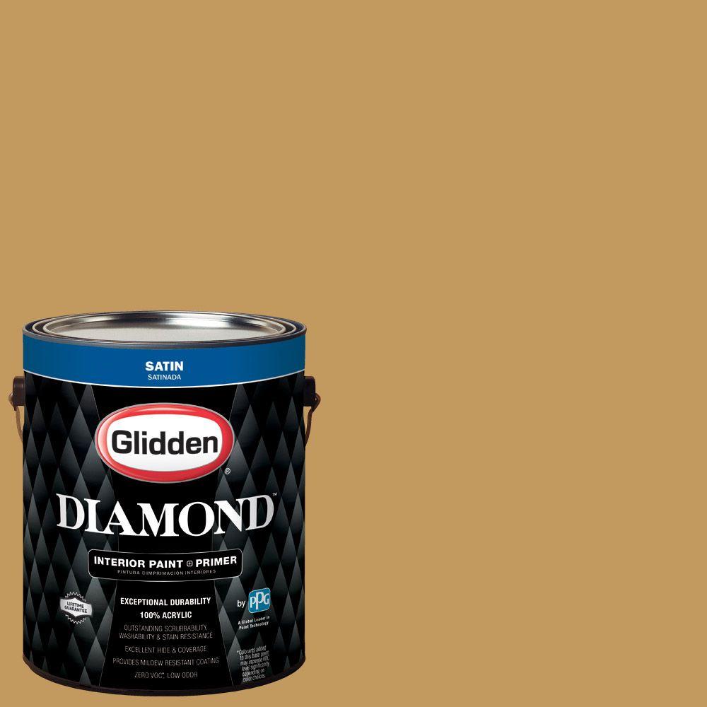 Glidden Diamond 1 gal. HDGY34 Monarch Gold Satin Interior Paint with