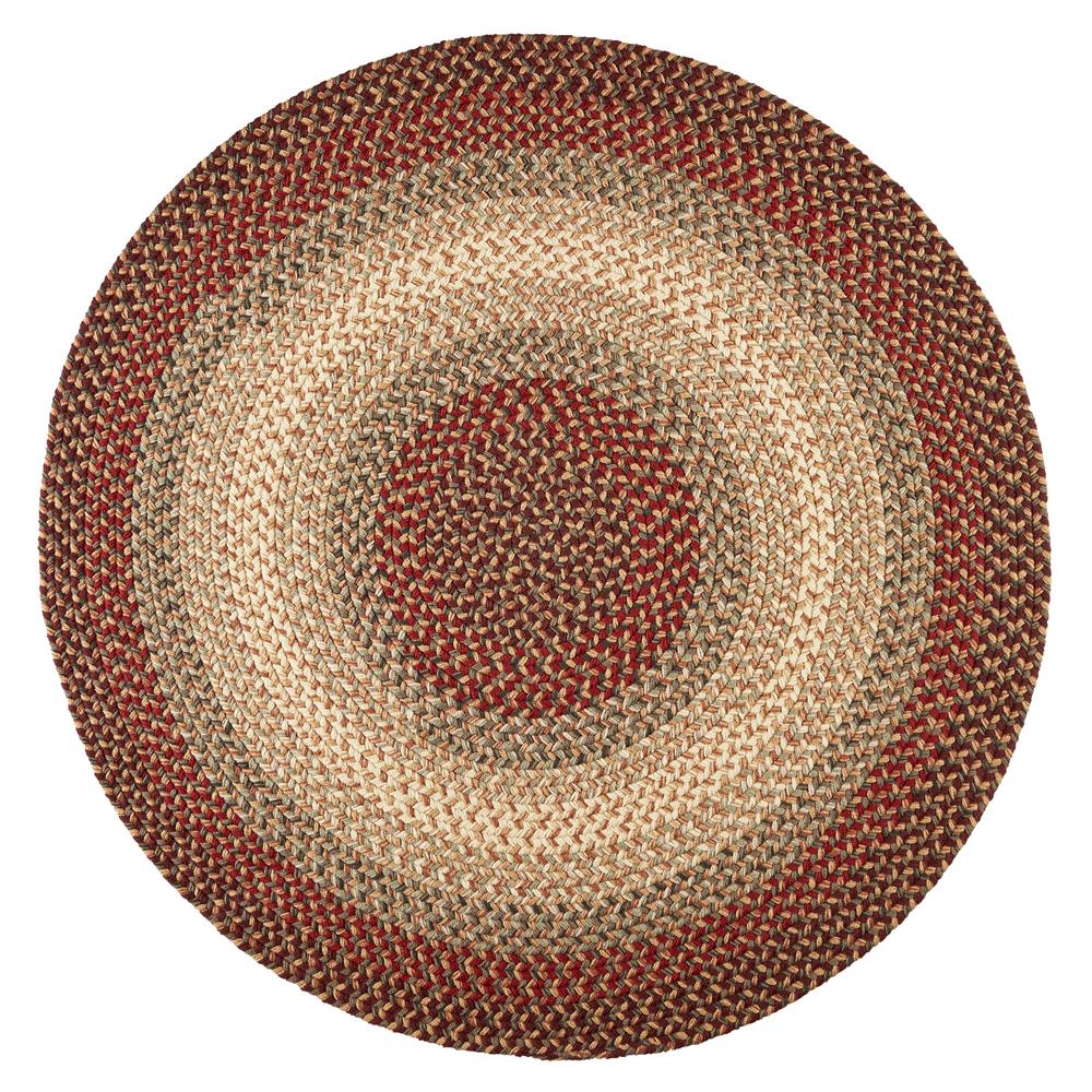 Rhody Rug Ombre Spanish Red 8 Ft X Round Indoor Outdoor Braided Area