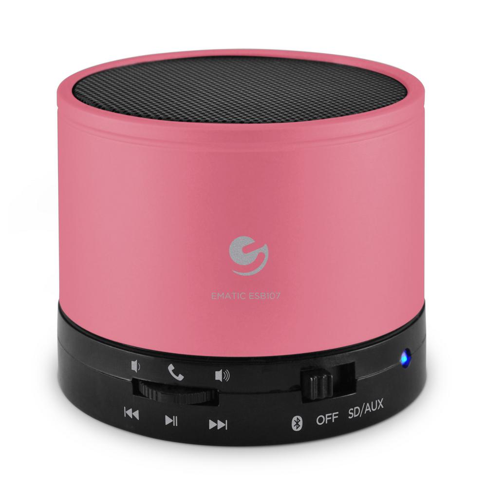 Ematic Wireless Speaker and Speakerphone, Pink-ESB107PN - The Home Depot