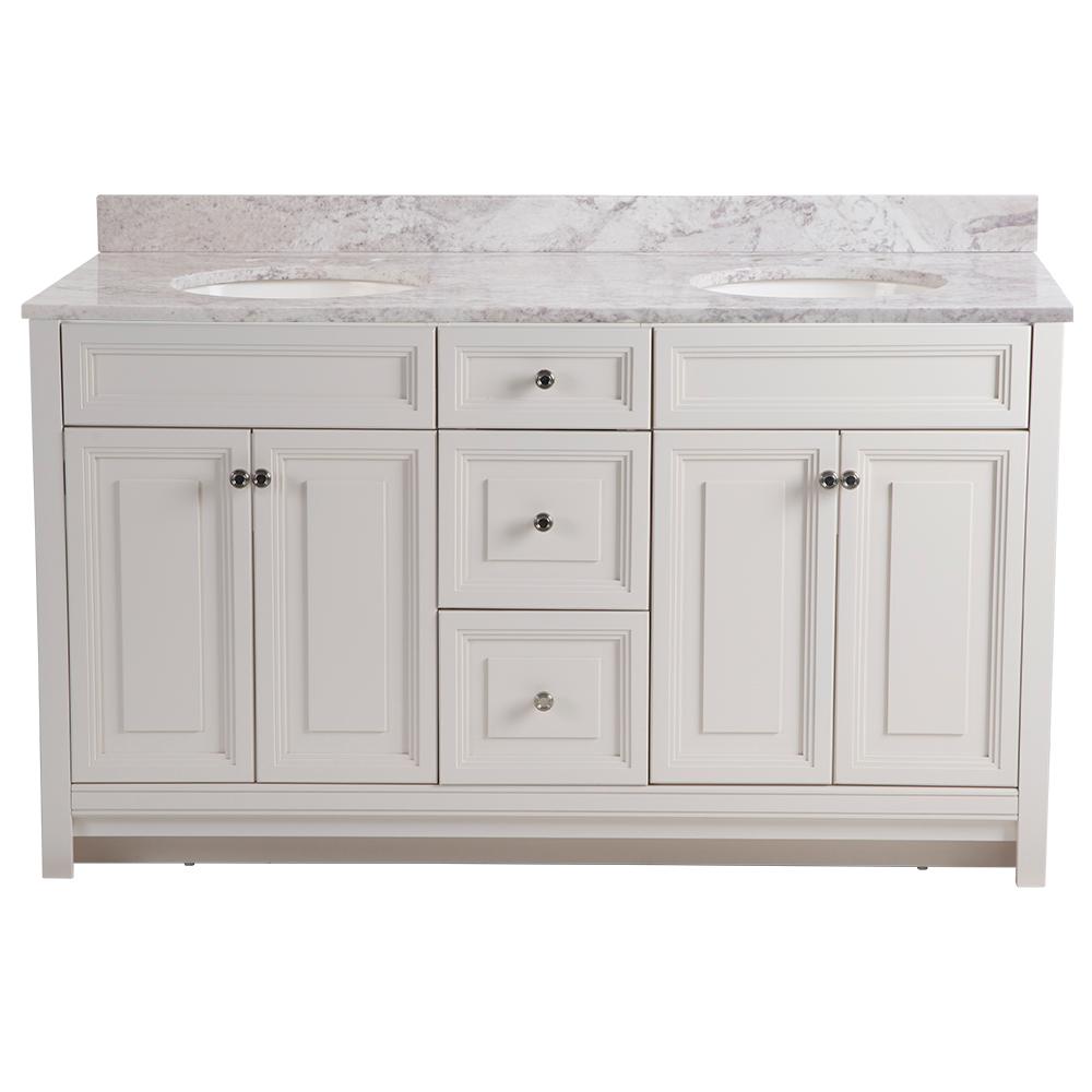 Home Decorators Collection Brinkhill 60 In W X 34 H 22 D Bathroom Vanity Cabinet Cream Bh60 Cr The Depot - 61 Inch Double Sink Vanity Top Home Depot Home Decorators Collection Brinkhill 60 In W X 34 H 22 D Bathroom Vanity Cabinet Cream Bh60 Cr The Depot - 61 Inch Double Sink Vanity Top Home Depot