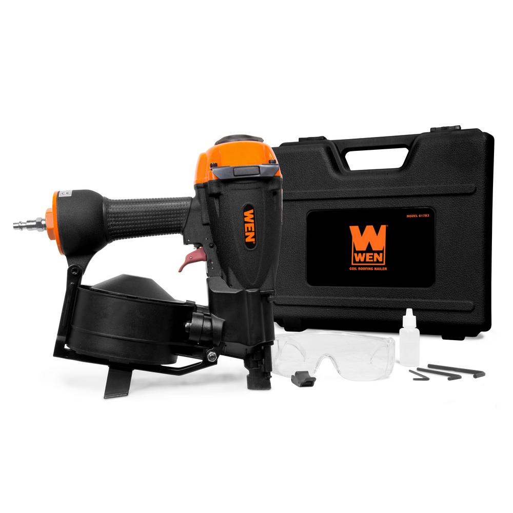 Wen 3 4 In To 1 3 4 In Pneumatic Coil Roofing Nailer 61783 The Home Depot
