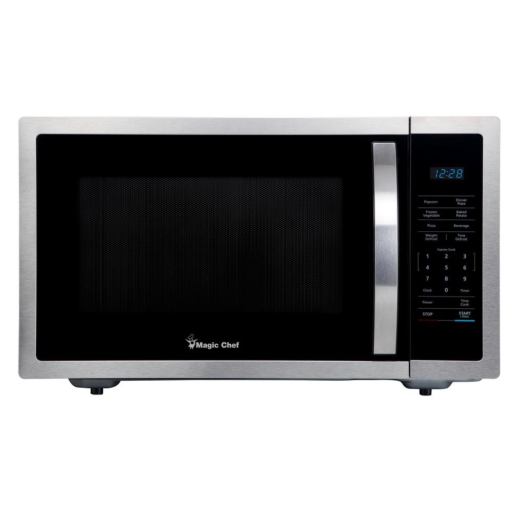 Magic Chef 1 6 Cu Ft Countertop Microwave In Stainless Steel With Gray Cavity Hmm1611st2 The Home Depot Magic Chef 1 6 Cu Ft Countertop Microwave In Stainless Steel With Gray Cavity Hmm1611st2 The Home Depot