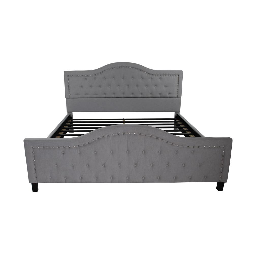 Light Gray Bed Frames Bedroom Furniture The Home Depot