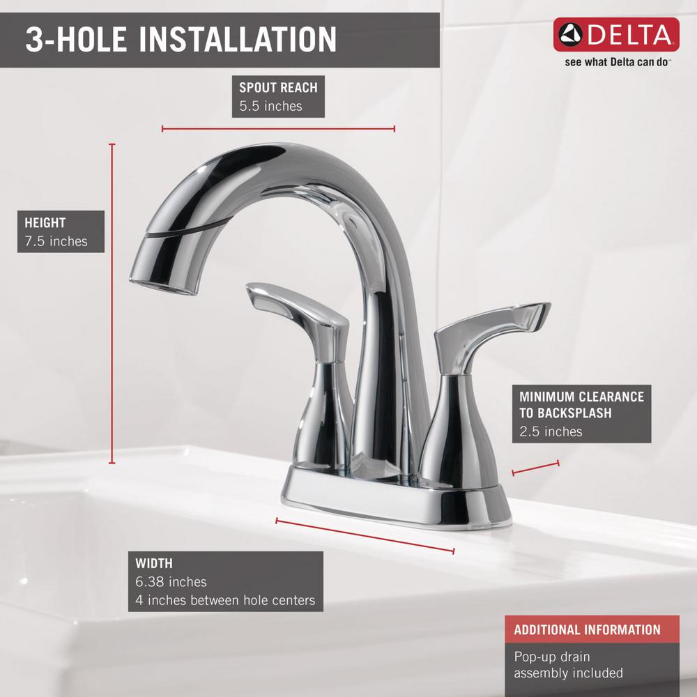 Delta Broadmoor 4 In Centerset 2 Handle Pull Down Spout Bathroom Centerset 2 Handle Pull Down Spout