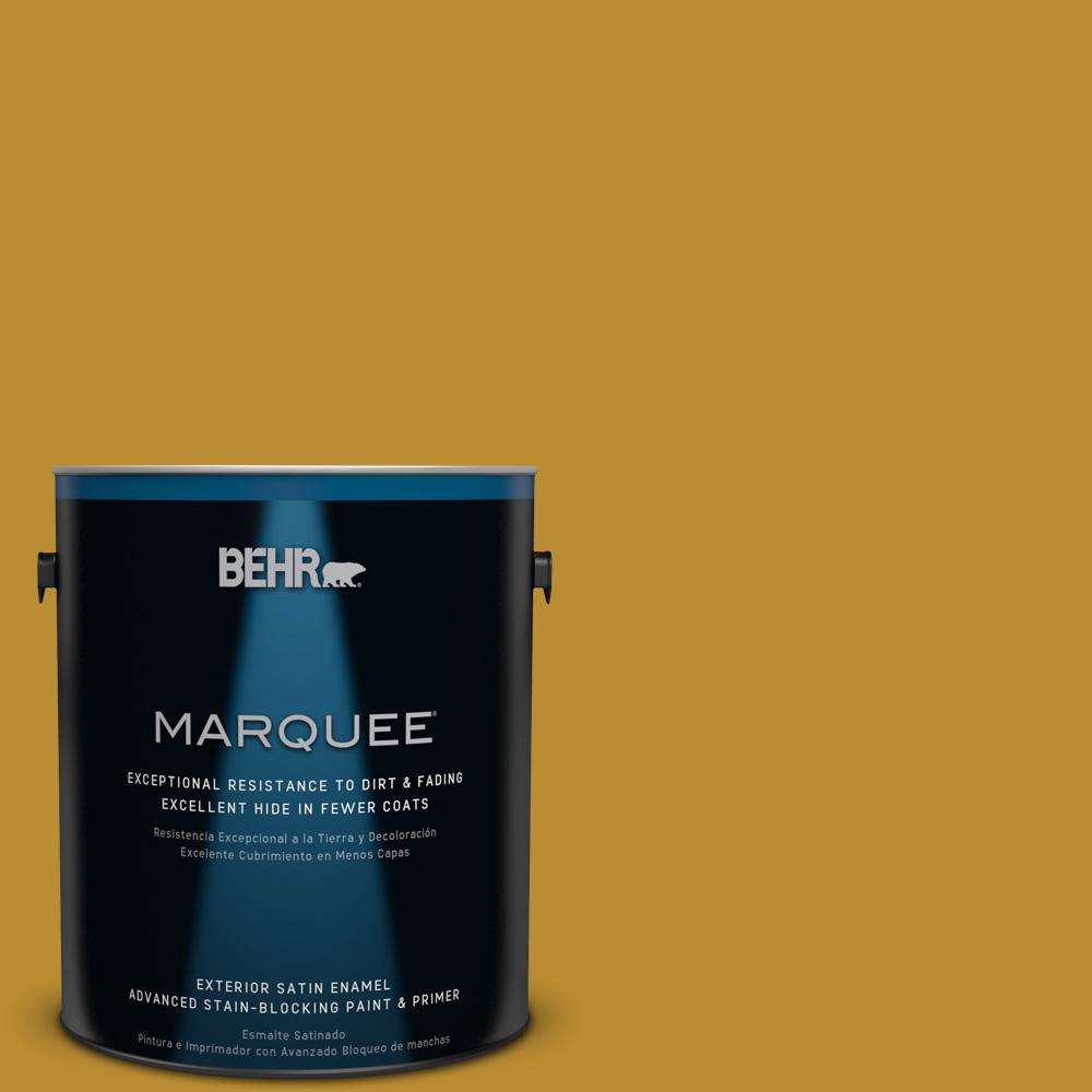 BEHR MARQUEE 1gal. 360D7 Brown Mustard Satin Enamel Exterior Paint