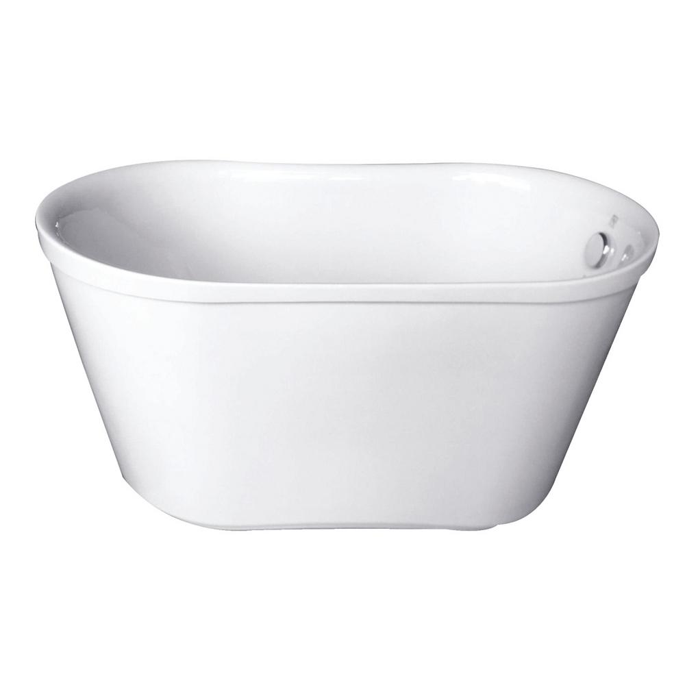 51 in. Acrylic Reversible Drain Oval Flatbottom Freestanding Bathtub in WhiteHVTDE513026 The
