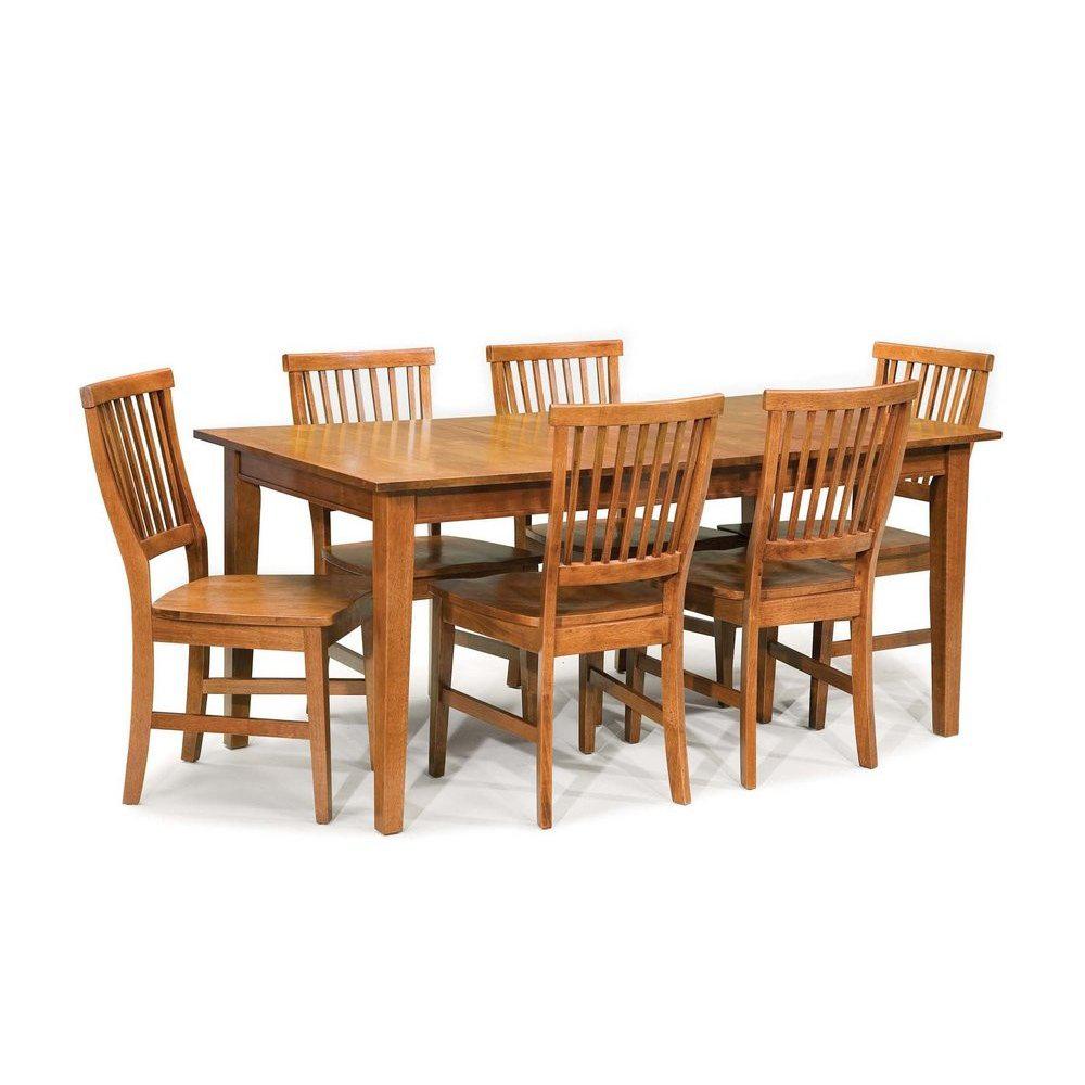 HOMESTYLES Arts and Crafts 7Piece Cottage Oak Dining Set 5180319