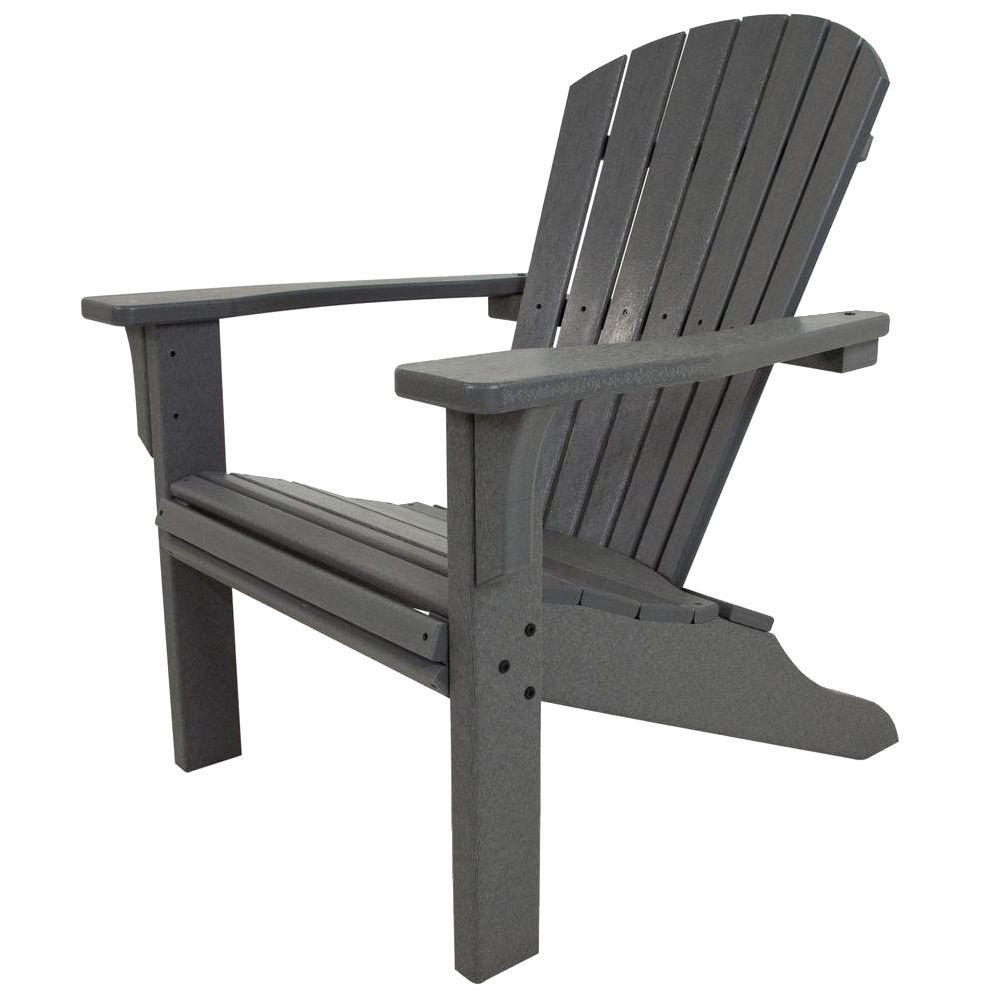 Gray polywood adirondack chairs