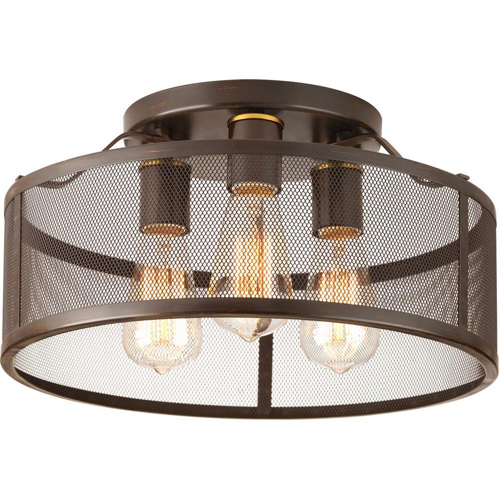 Progress Lighting Swing 15 In 3 Light Antique Bronze Flush Progress Lighting Swing 15 In 3 Light Antique Bronze Flush