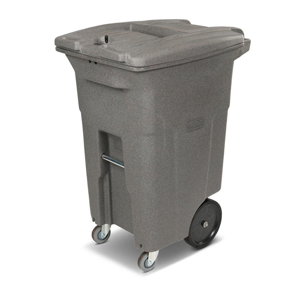 Toter 64 Gal. Graystone Document Trash Can with Wheels and Lid Lock (2