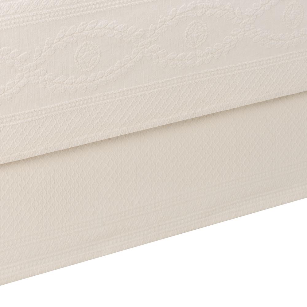 Easy Fit Pom Pom Ivory King/Queen Bed Skirt 16310BEDDQKGIVY The Home