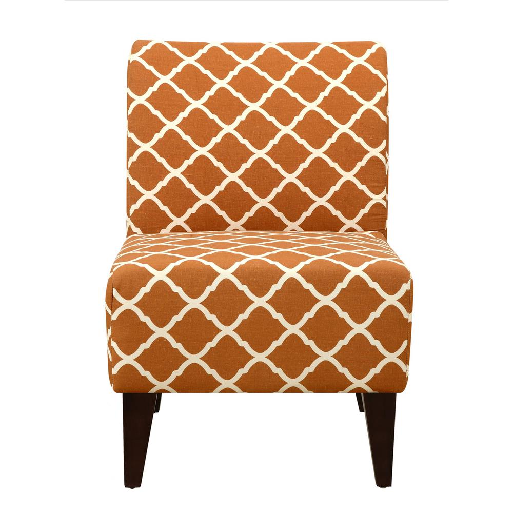 Unbranded North Accent Slipper Orange Pattern Side Chair ...