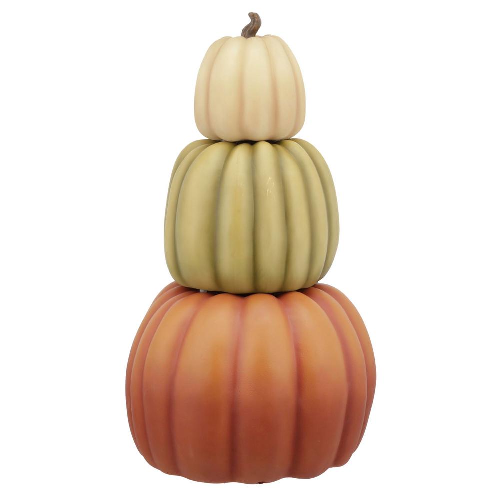 26.5 in. Fall Halloween 3-Piece Stacked Pumpkins