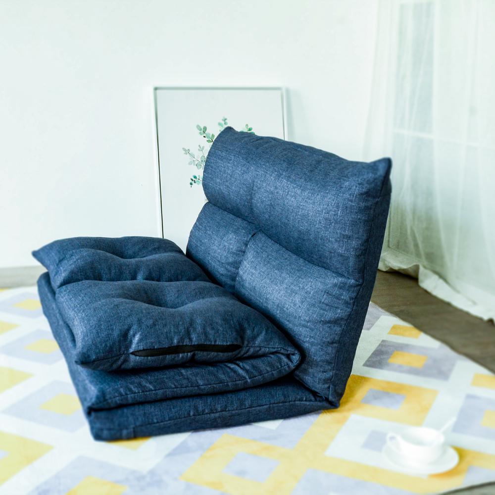 Harper Bright Designs Blue Adjustable Folding Futon Floor Chair