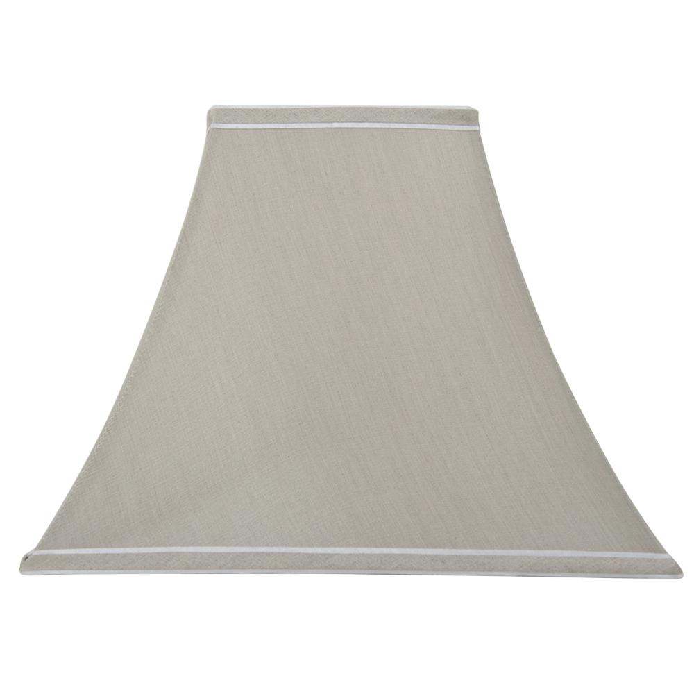 Hampton Bay Mix And Match 13 In L X 10 H Taupe With White H Taupe With White And Trim Square Table Lamp Shade
