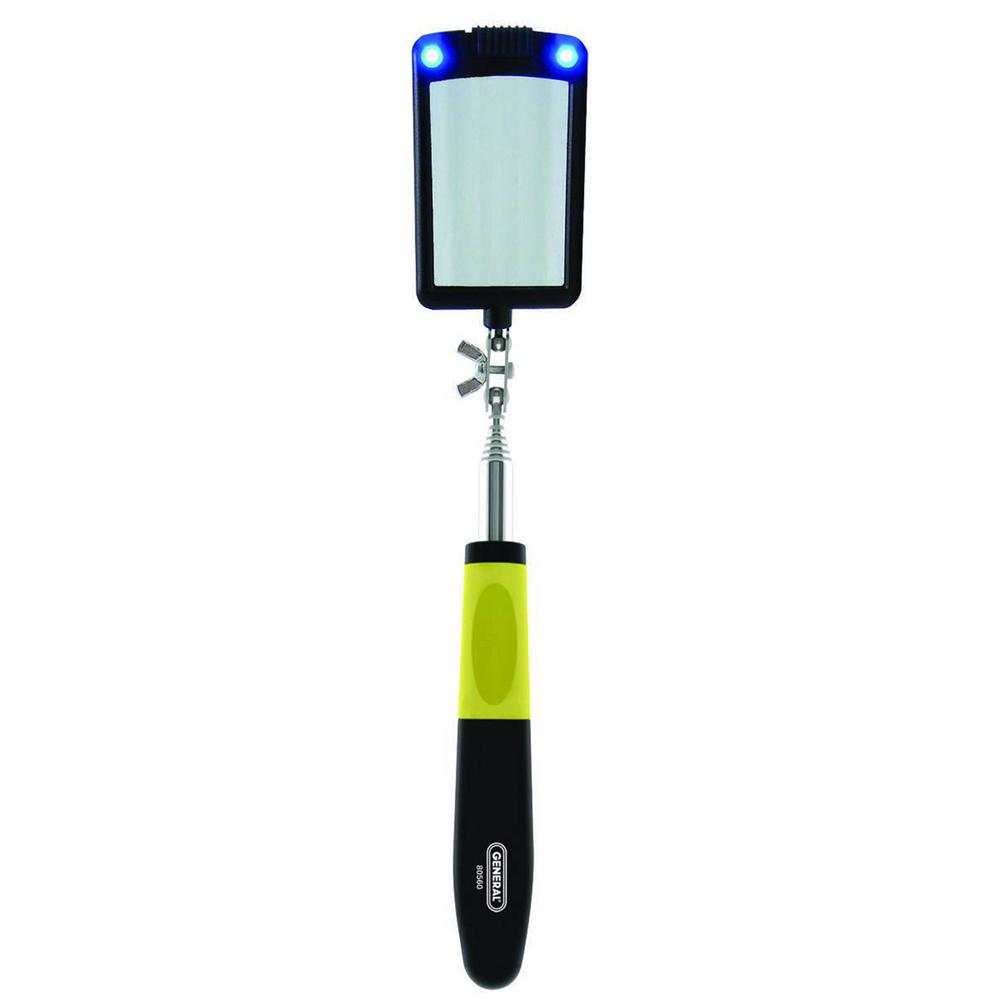 General Tools Telescoping LED Lighted Inspection Mirror, 360Degree Swivel for ExtraViewing