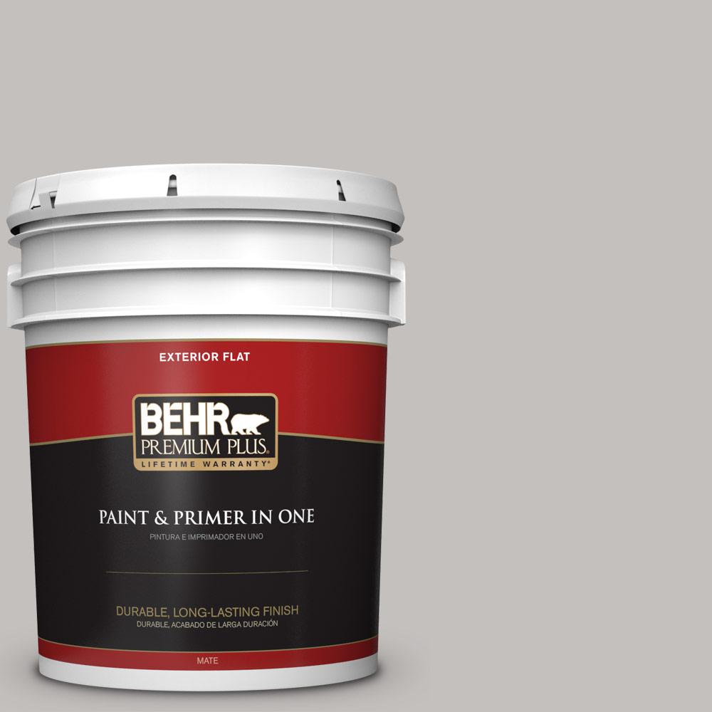 BEHR Premium Plus 5-gal. #N200-2 Doeskin Gray Flat Exterior Paint