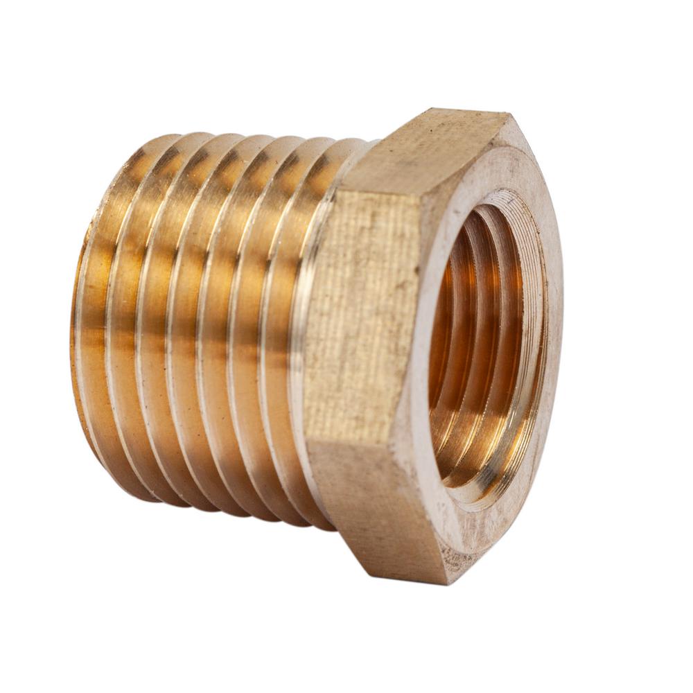 LTWFITTING 1/2 in. MIP x 3/8 in. FIP Brass Pipe Hex Bushing Fitting (5