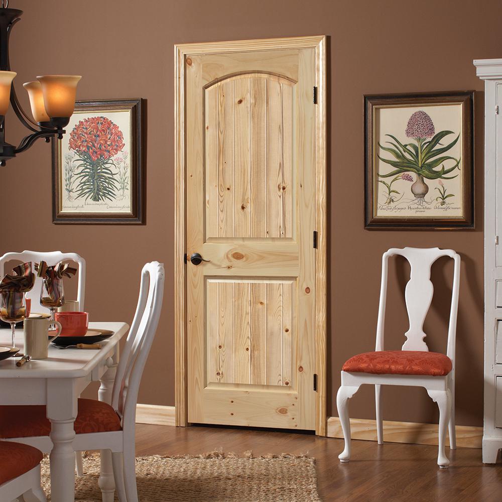 Masonite 28 In X 80 In Smooth Unfinished 2 Panel V Groove Solid