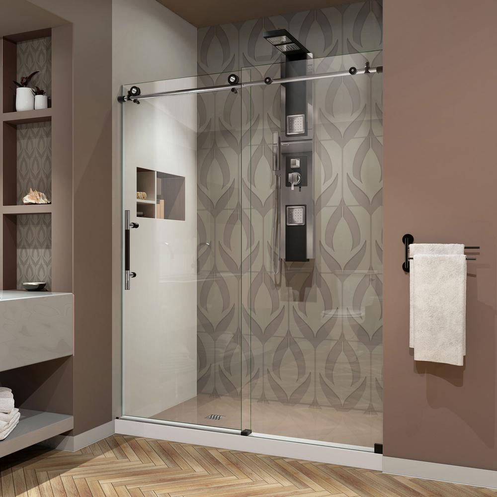 MAAX Cyrene 34 in. x 76 in. SemiFrameless Round Sliding Shower Door in