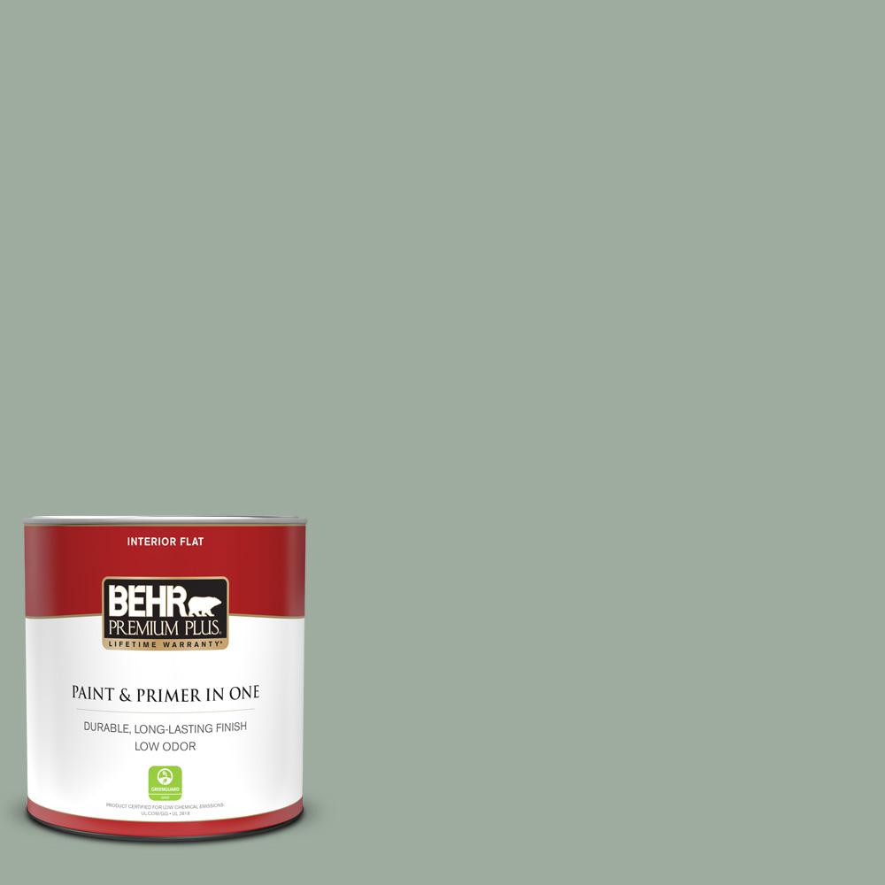 Behr Premium Plus 1 Qt. #ppu11-15 Green Balsam Flat Low Odor Interior 